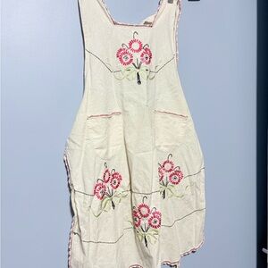 Floral hand Embroidered Apron